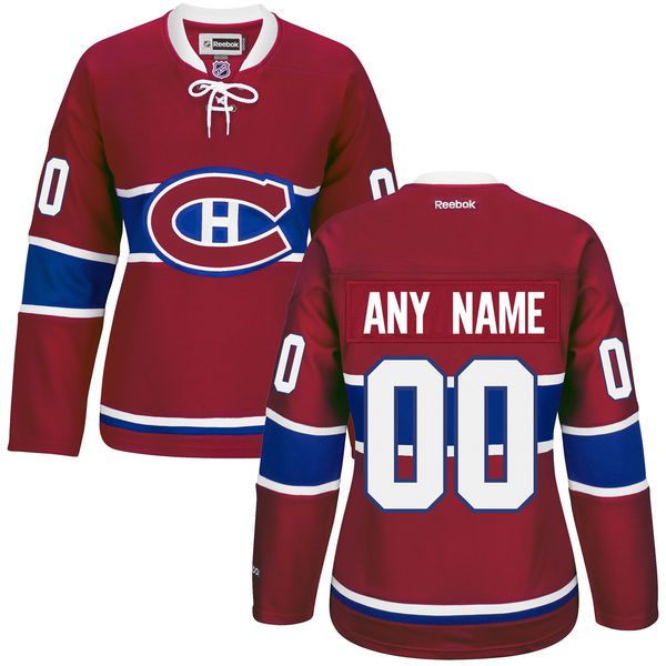 Women Montreal Canadiens Red Premier Home Custom NHL Jersey->->Custom Jersey